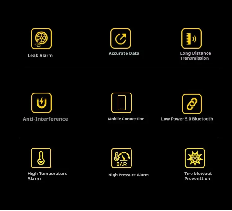 features of bluetooth tire pressure monitor system