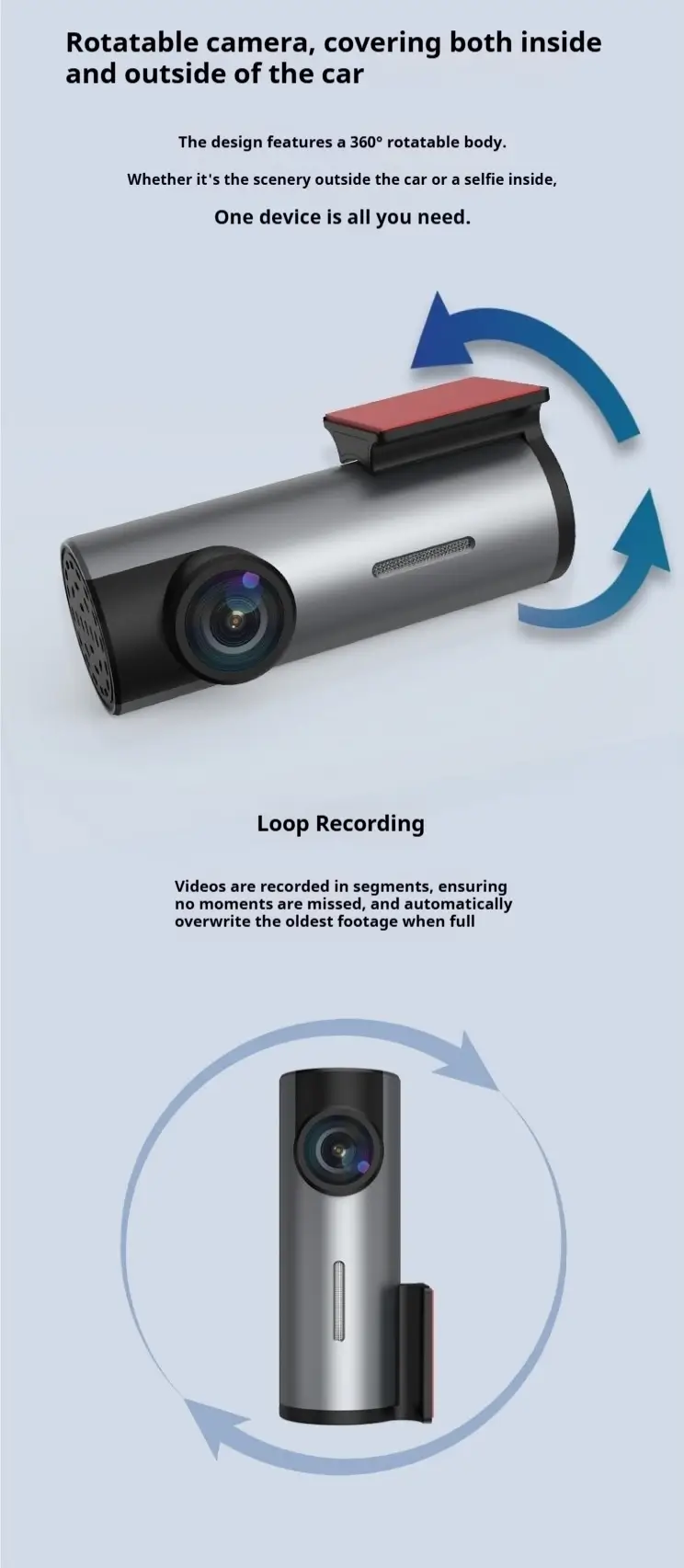 Rotatable Lens Smart Dash Cam