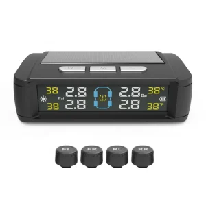solar-powered wireless TPMS with Real-Time LCD Display for Cars & SUVs